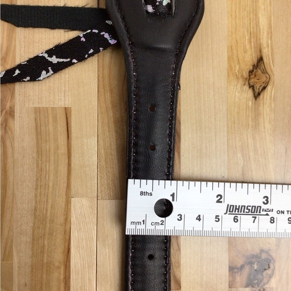 Mad Cow genuine leather western dog collar handmade brown black studded silver - Picture 14 of 16